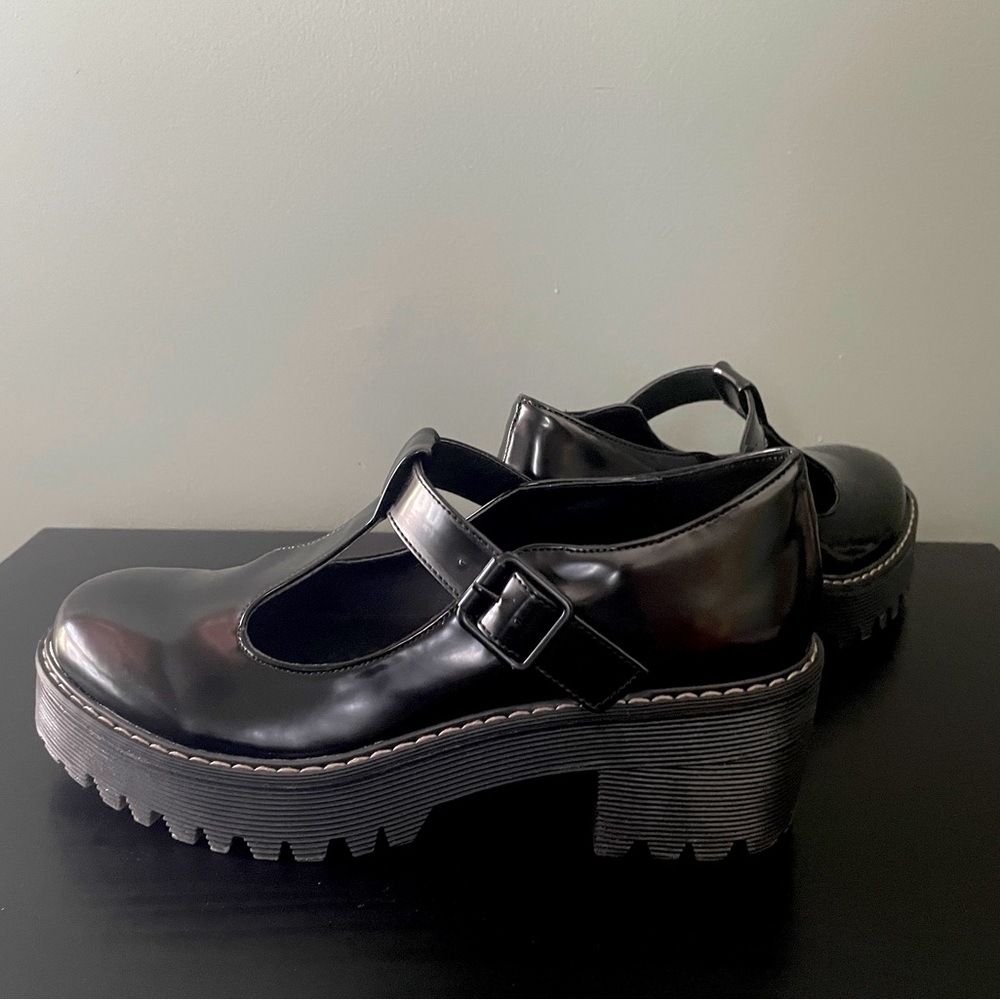 Madden Girl Holly Mary Jane Chunky Heel Lug Platform Shoes Black 90s Y2K Size 8